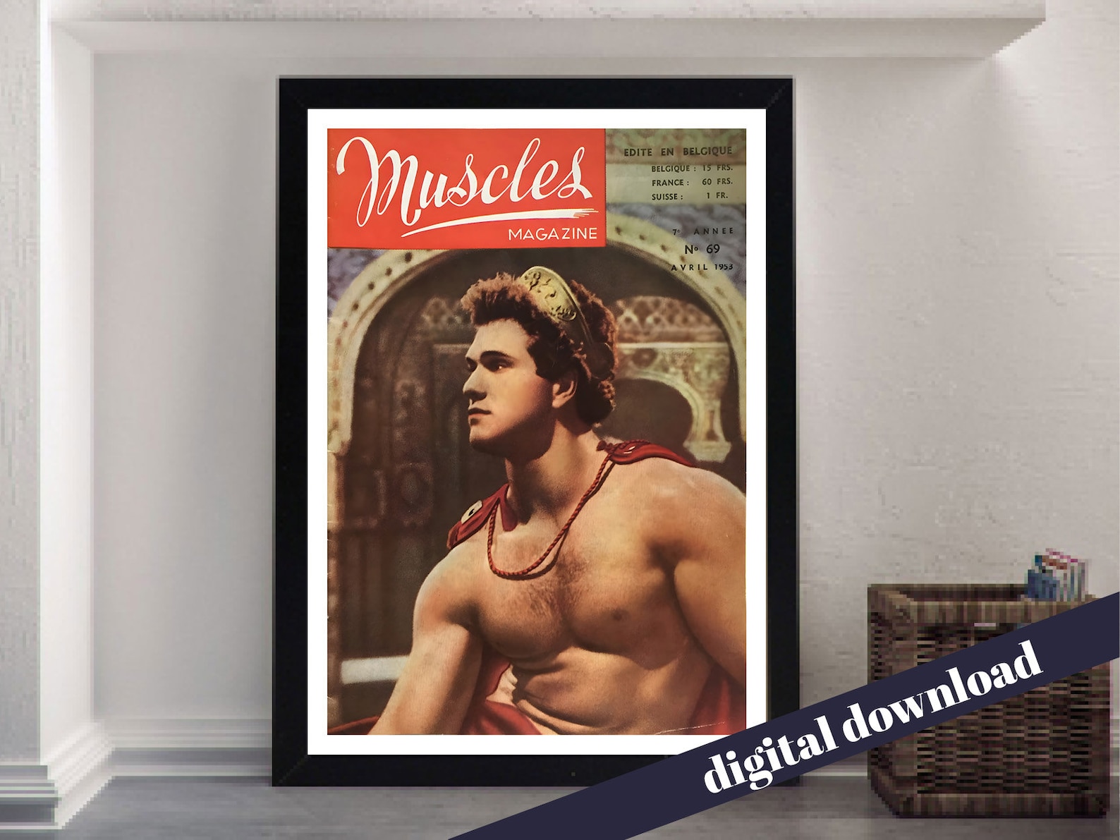 MUSCLES MAGAZINE Vintage Gay Beefcake Physique Magazine Cover Digital ...