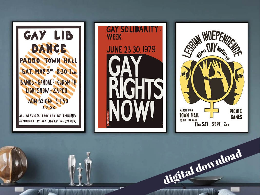 Gay Lib Party Flyer Poster. Print. Arkwork Wall Hanging Artwork. Home Decor  Gift Jigsaw Puzzle
