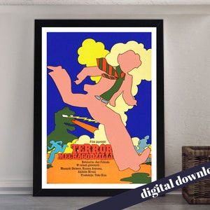 Terror of Mechagodzilla Vintage Polish Japanese Film Poster  - Printable Download - Monster, Gojira, Tokusatsu, Kaiju, Japan, Retro