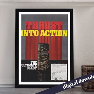 THRUST Liquid Aroma Retro Advert Poster - Digital Printable A3 Download - Gay, Vintage, Retro, LGBT, Record Cleaner, Leather Cleaner