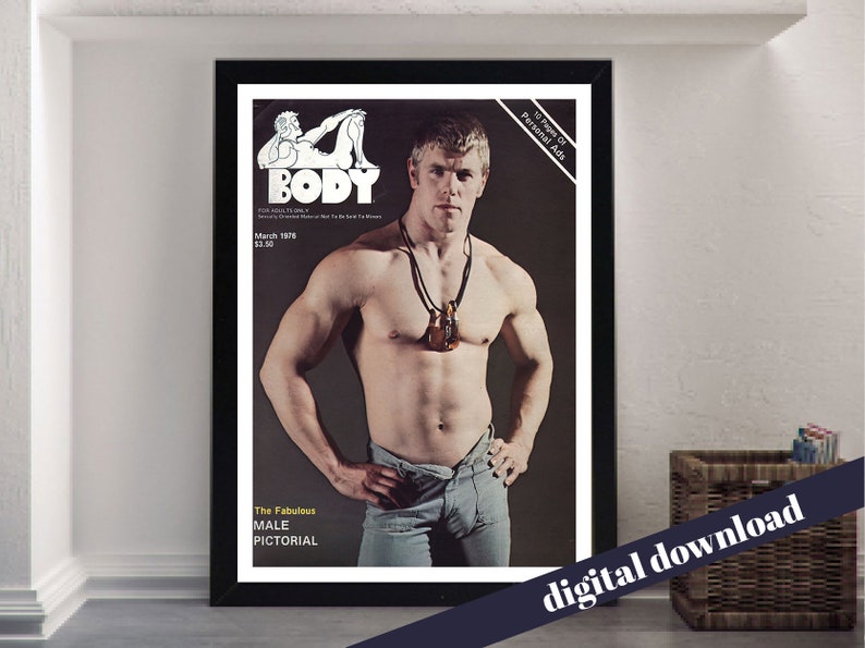 Bodywork Magazine Pair BODY Vintage Male Physique Magazine Cover Posters - Digital ...