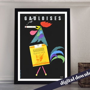 Gaulouises Maryland Cigarettes Vintage Donald Brun Advert Poster  - Printable Download - Mid Century, Advertising, Artist, Mid-C, Retro