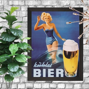 Kules Bier Vintage Advert Poster  - A3 Downloadable Art Print - Retro German Beer Advert