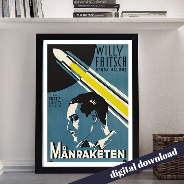 Woman In The Moon (Frau im Mond) Fritz Lang  - B Grade Vintage Movie Poster - Digital Printable Download - Retro Cinema, Film, Movies