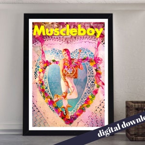 MUSCLEBOY Retro Gay Adult Magazine Cover Poster - Digital Printable A3 Download - Gay, Vintage, Queer, LGBT, Adult