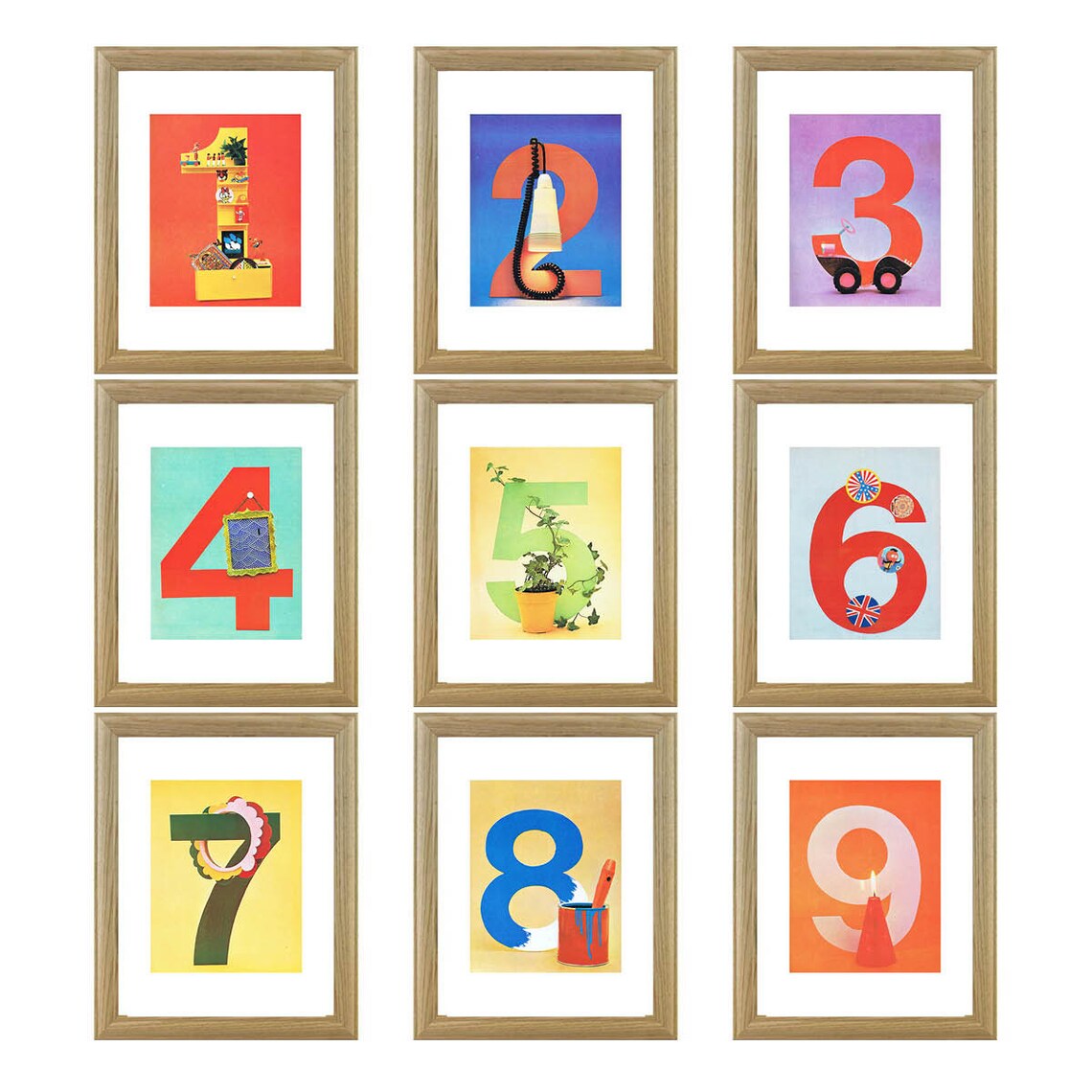 Vintage Crafty Numbers Set of 9 Printable Wall Art Kitsch - Etsy