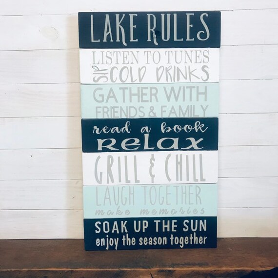 Lake Rules Porch Rules Sign Deck Rules Cottage Rules Sign Etsy