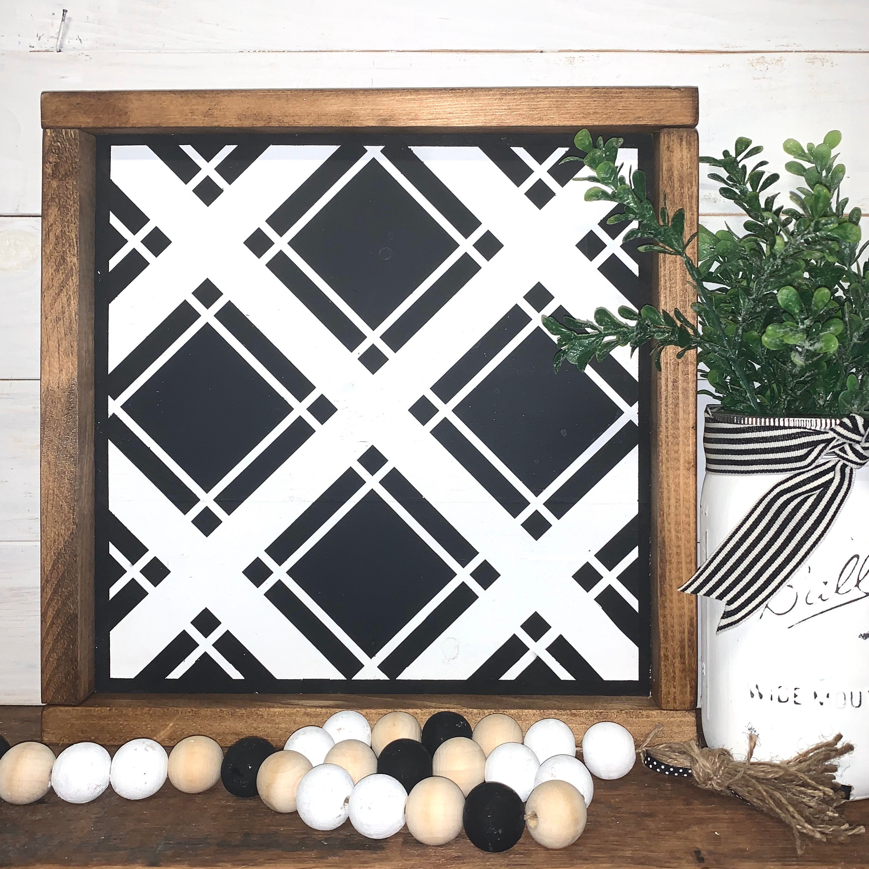 Black And White Checkerboard Wall Art & Décor