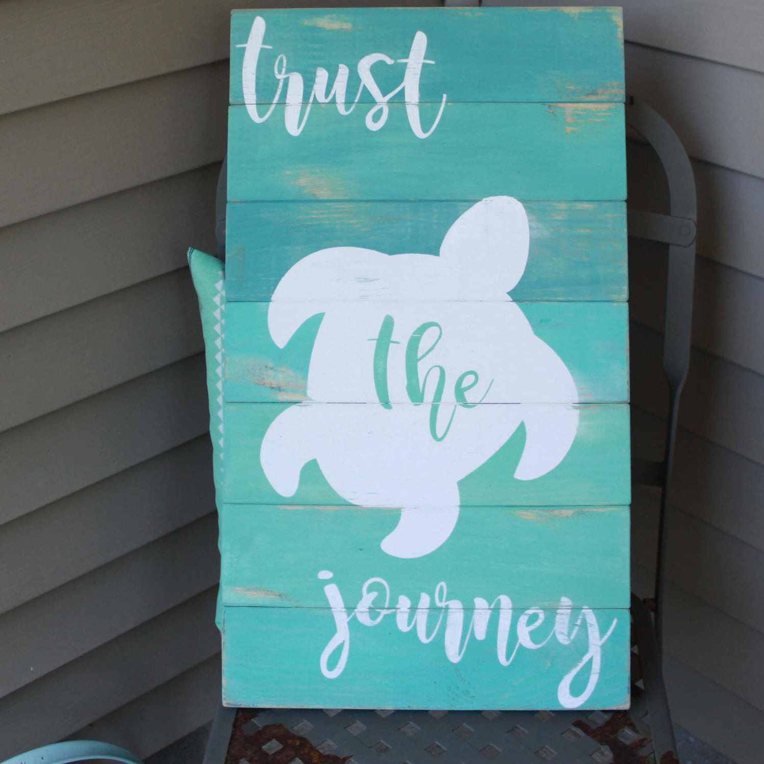 trust the journey wooden sign