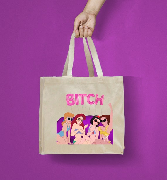 Beauty and the Beast Inspired Cotton Tote Bag Princess Birthday Gift