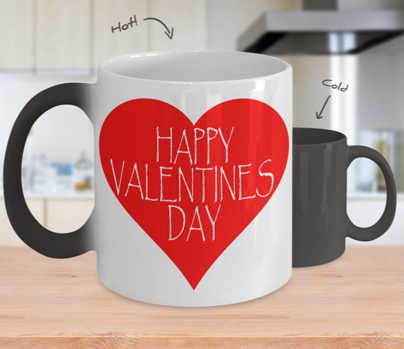 Hot Coffee Cup With Hearts . Valentines Day Coffee Cup . Color