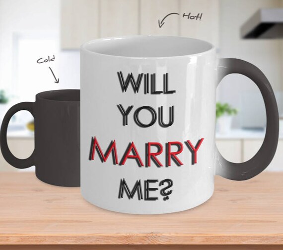 Color Changing Coffee Mug Will You Marry Me Proposal Romantic Mug