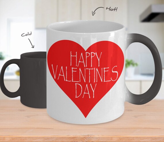 Hot Coffee Cup With Hearts . Valentines Day Coffee Cup . Color