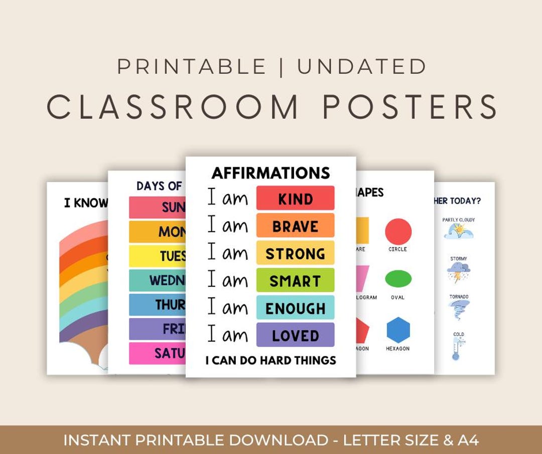 Homeschool Classroom Poster Bundle Printable | Educational Wall Art Set ...