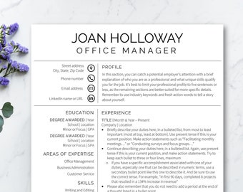 Resume Template Word, CV Template, Cover Letter, Teacher Resume Template, Professional and Creative Resume, Nurse Resume, Instant Download
