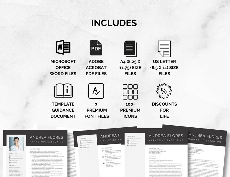 Modern Resume Template Professional Resume CV Template Instant Download Resume CV Microsoft Word Resume Template CV Template Resume Template image 7