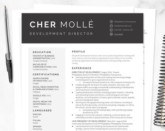 Resume Template CV Template CV Resume with Photo Microsoft Word Resume Cover Letter Modern Resume Professional Resume Template CV with Photo