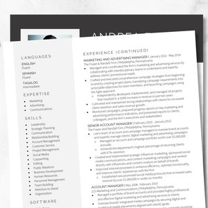 Modern Resume Template Professional Resume CV Template Instant Download Resume CV Microsoft Word Resume Template CV Template Resume Template image 3