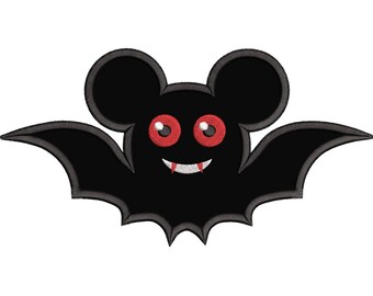 Halloween Bat Mickey Ears Applique Design - Mickey Mouse Ears - Bat Mickey Applique Design - Instant Download