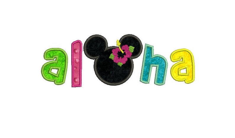 Aloha sayings Summer Beach Applique Machine Embroidery Digital Design Children embroidery design image 1