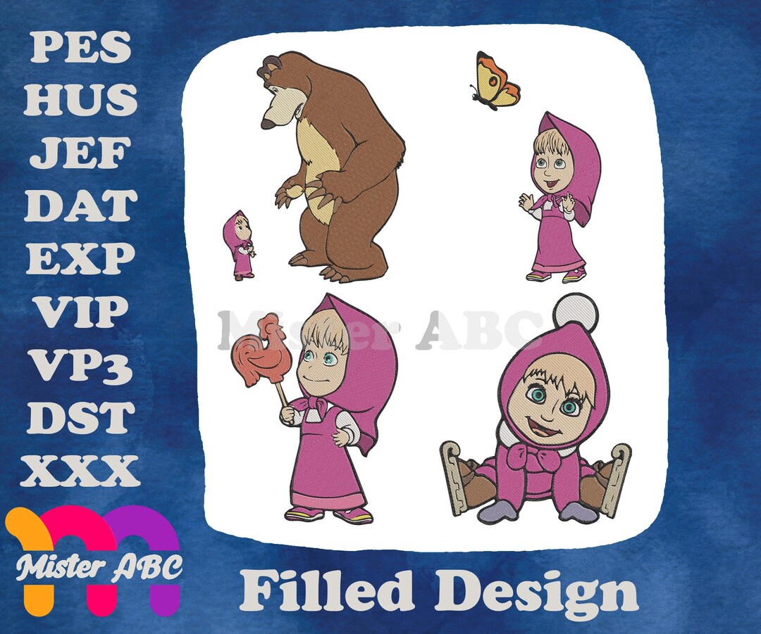 Masha and the Bear Masha With Bear Butterfly Valentine and in Basket ...
