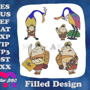 Disney Pixar Up Russel With wevin Bird Map Adventure Kid Entdecker Designs - Gefülltes Stickmuster