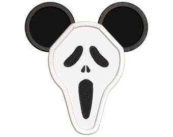 Scary Mickey Ears Applique Design - Mickey embroidery design - Disney embroidery design - Mickey Applique Design