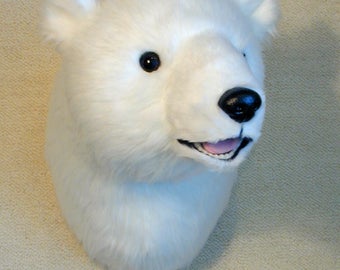 polar bear head etsy