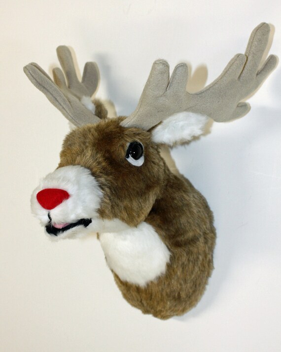plush deer head wall mount