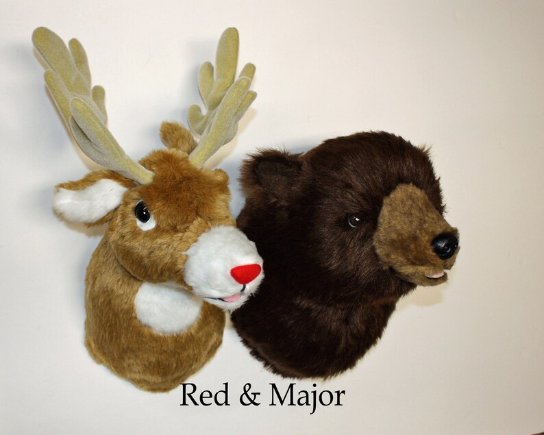 Plush Brown Bear Head major Large Wall Mount Etsy
