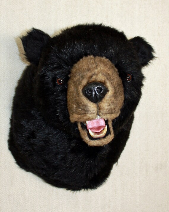 large stuffed black bear