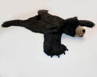 Plush Black Bear Rug - Medium