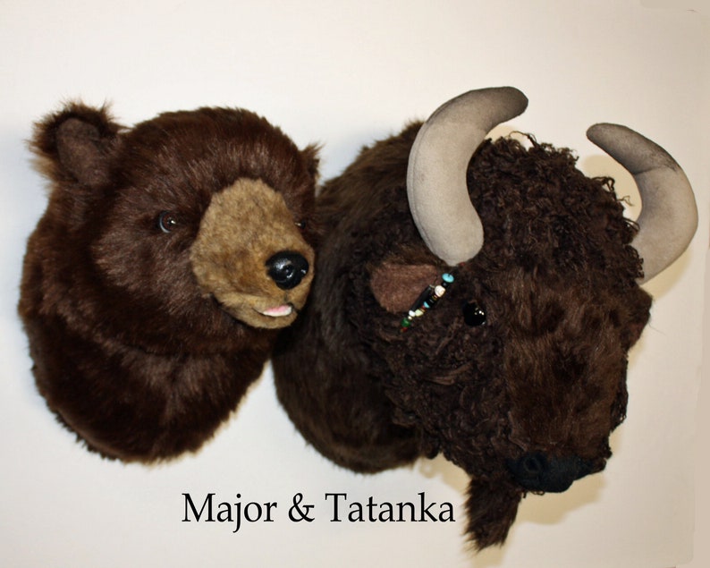 Plush Brown Bear Head major Large Wall Mount Etsy