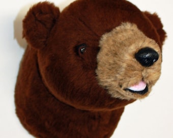 Brown Bear Small Plush Wall Mount - 'Rusty'