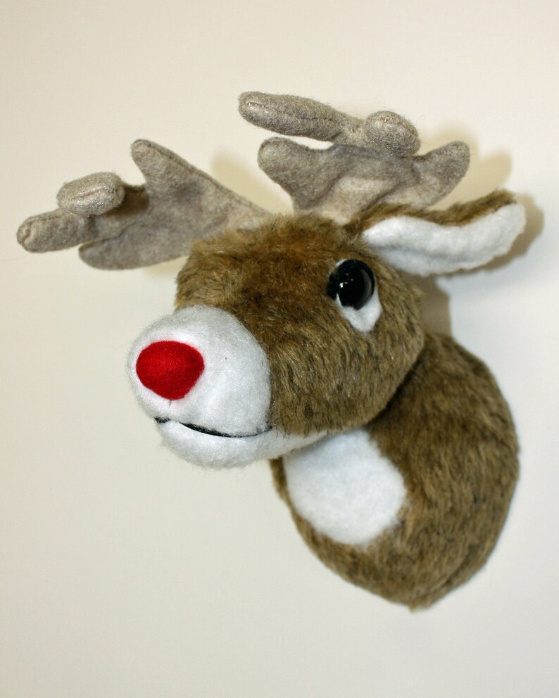 Plush Deer Head johnny Tiny Wall Mount Etsy