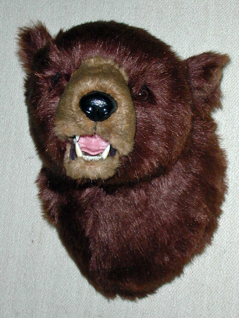 Plush Brown Bear Head Max Large Wall Mount