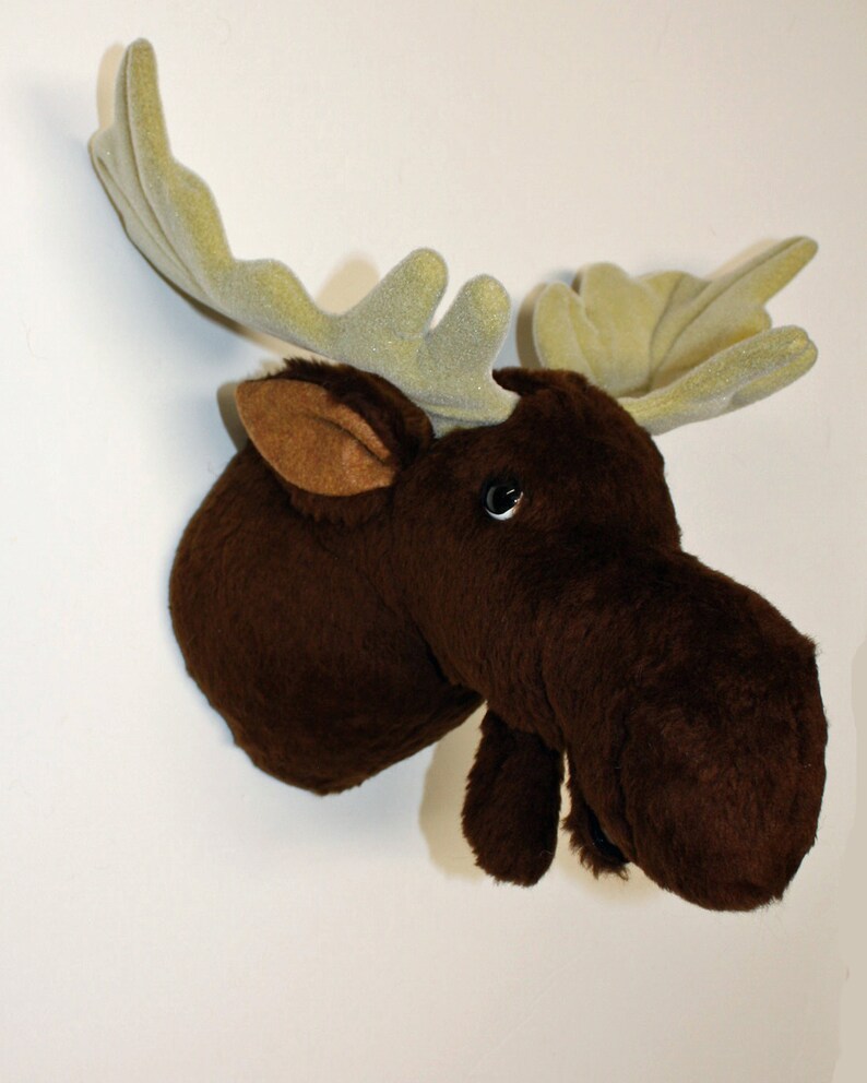 Plush Moose Head Shorty Medium Wall Mount Etsy