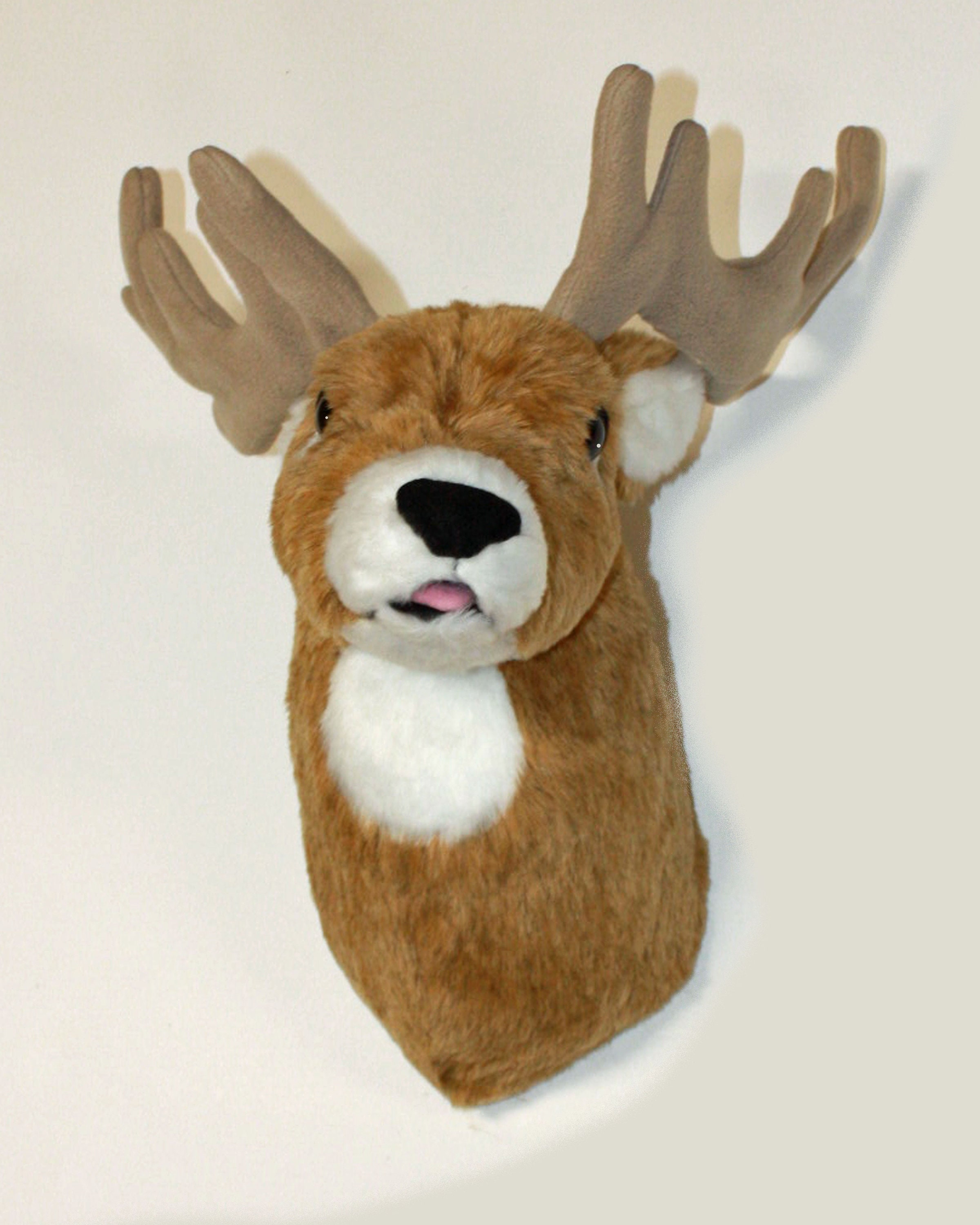 Plush Deer Head BuckleyMedium Wall Mount Etsy