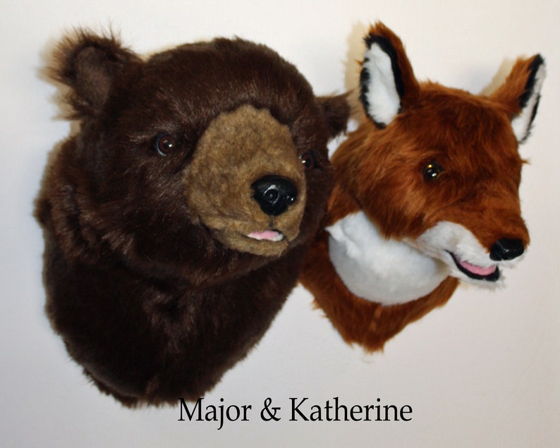 Plush Brown Bear Head major Large Wall Mount Etsy