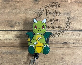 Dragon Badge Reel, ID Holder, Retractable Badge Reel, Interchangeable Badge Reel, Medical Badge Reel, Teacher Badge Reel,