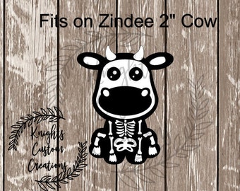 Skeleton Cow Zindee Badge Reel SVG Instant Digital Download