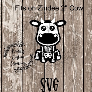 Skeleton Cow Zindee Badge Reel SVG Instant Digital Download