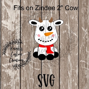 Snowman Cow Zindee Badge Reel SVG Instant Digital Download