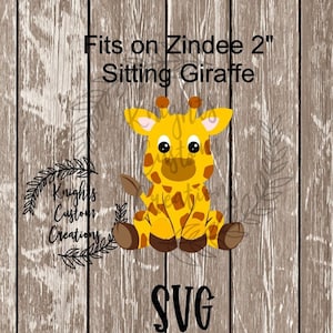 Sitting Giraffe Zindee Badge Reel SVG Instant Digital Download