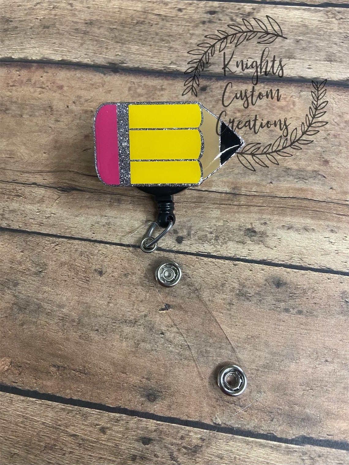 Pencil Badge Reel ID Holder Retractable Badge Reel Etsy