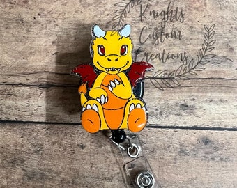 Dragon Badge Reel, ID Holder, Retractable Badge Reel, Interchangeable Badge Reel, Medical Badge Reel, Teacher Badge Reel