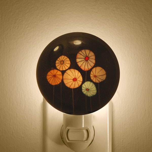 Plug in Night Light, Resin Design, Vintage Light, Night Light wall Plug In, Flower Light, Night Light for Bathroom, Handmade Light
