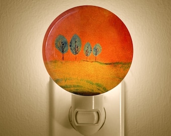 Peaceful Night Light, Child Friendly Night Light, Night Light that Plugs into an wall outlet, Family Light, Bright Orange Light