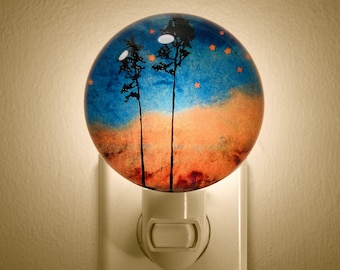 Beautiful Night Light, Tree Night Light, Home Decor Accent Lighting, LED Night Light, Unique Night Light, Blue Light, Nature Night Light