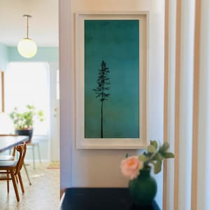 Turquoise Wall Art, Tree Art, Fine Art Print, Vertical art, Tall wall art, Vertical Home Decor, Giclée, Printmaking, Turquoise Home Decor